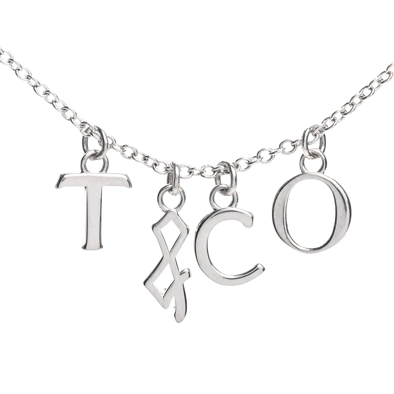Tiffany Sterling Silver Charms Pendant Necklace 6 of 7