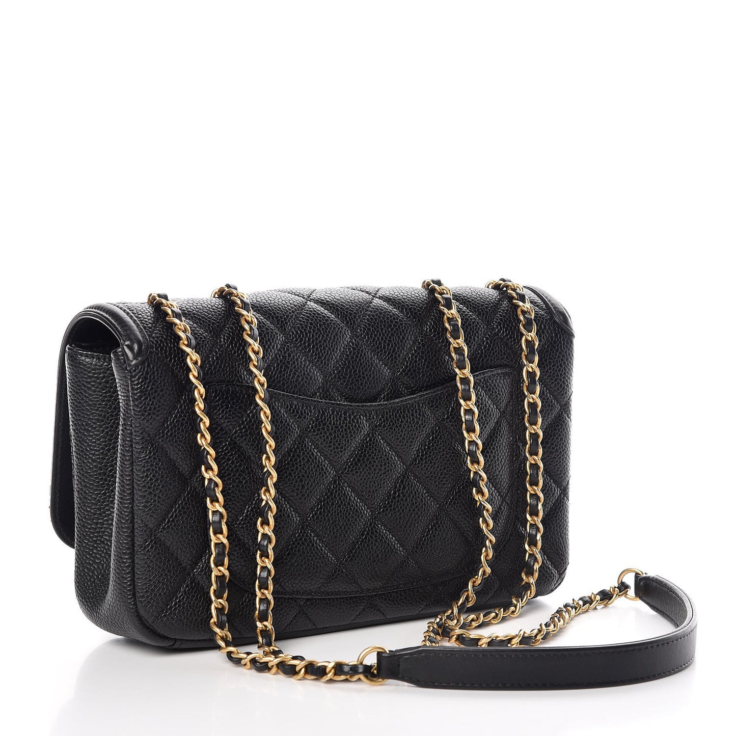 Caviar Quilted Small CC Filigree Flap Black