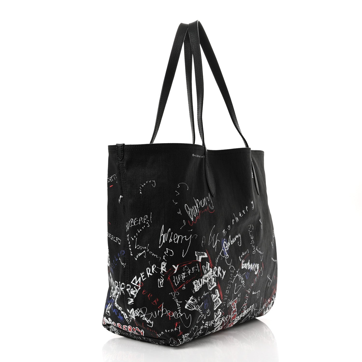 Burberry Coated Canvas Mega Check Sketchbook Medium Reversible Doodle Tote Black 4 of 27