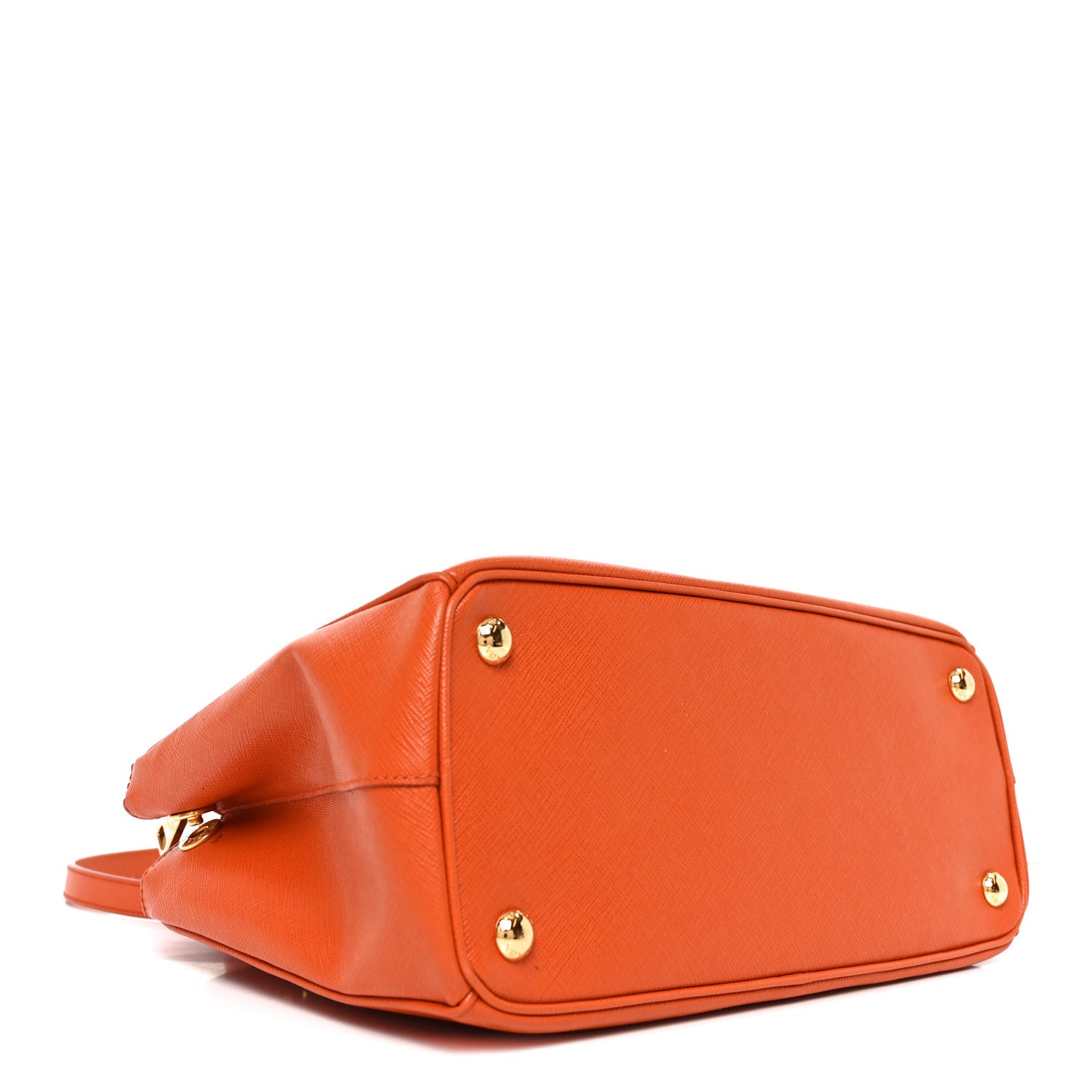 Saffiano Lux Small Galleria Double Zip Tote Papaya