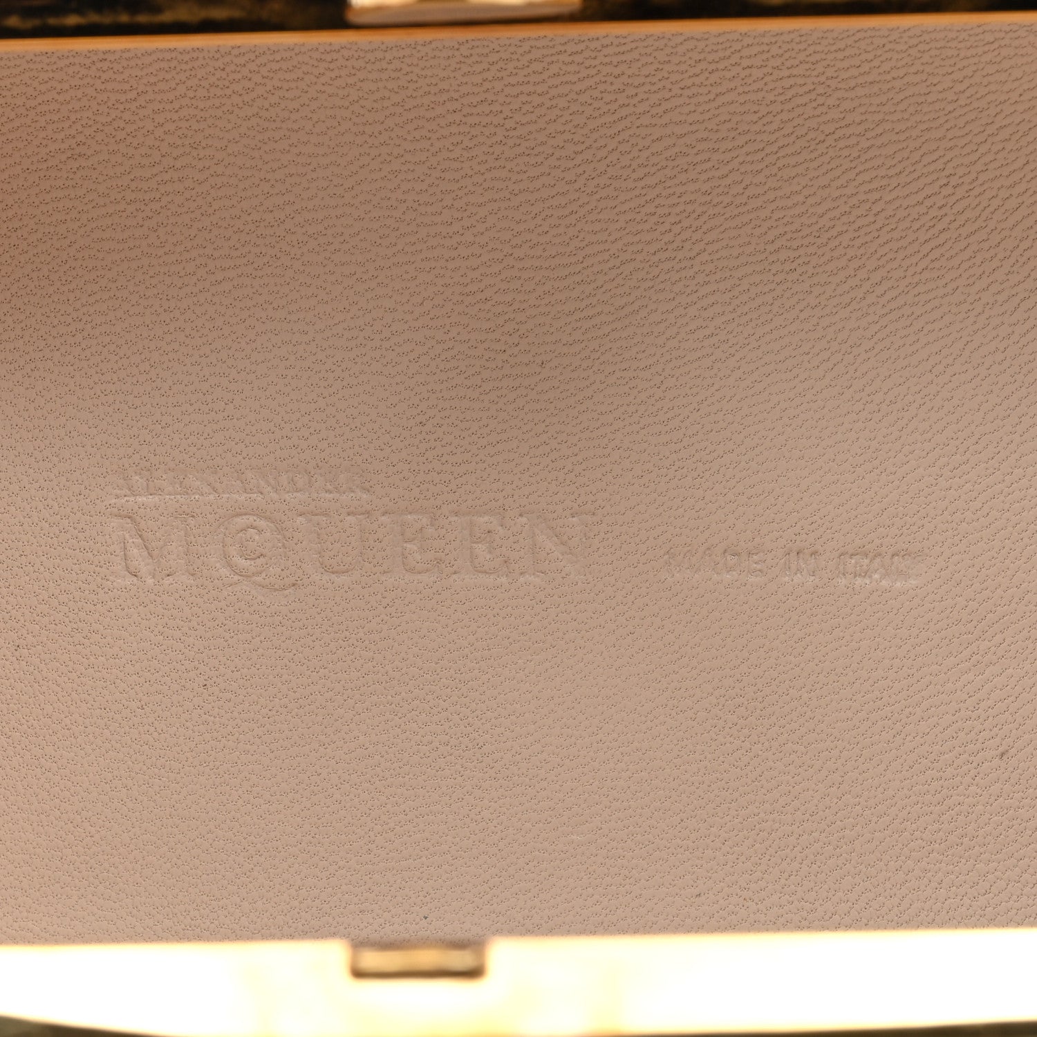 Alexander McQueen Suede Studded Britannia Skull Box Clutch Beige 6 of 10