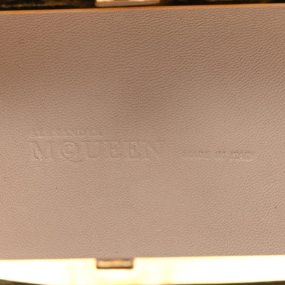 Alexander McQueen Suede Studded Britannia Skull Box Clutch Beige 6 of 10