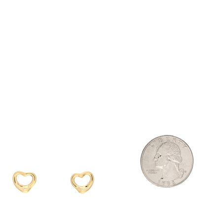 Tiffany 18K Yellow Gold 11mm Elsa Peretti Open Heart Earrings 2 of 4