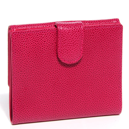 Chanel Caviar Compact Timeless CC Wallet Dark Pink 4 of 9