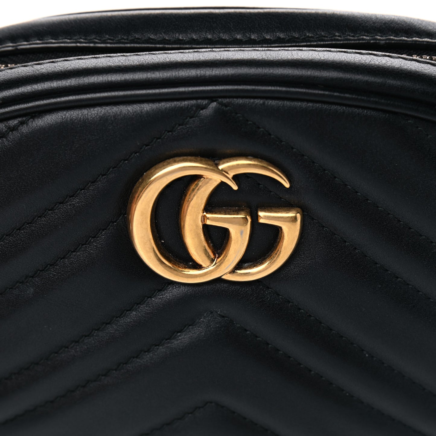 Calfskin Matelasse GG Marmont Belt Bag 75 30 Black