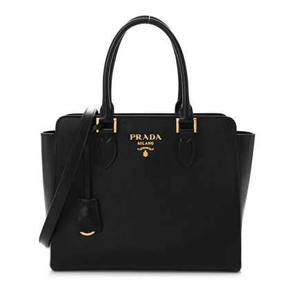 Prada Saffiano Soft Calfskin Small Zippered Tote Black 1 of 9