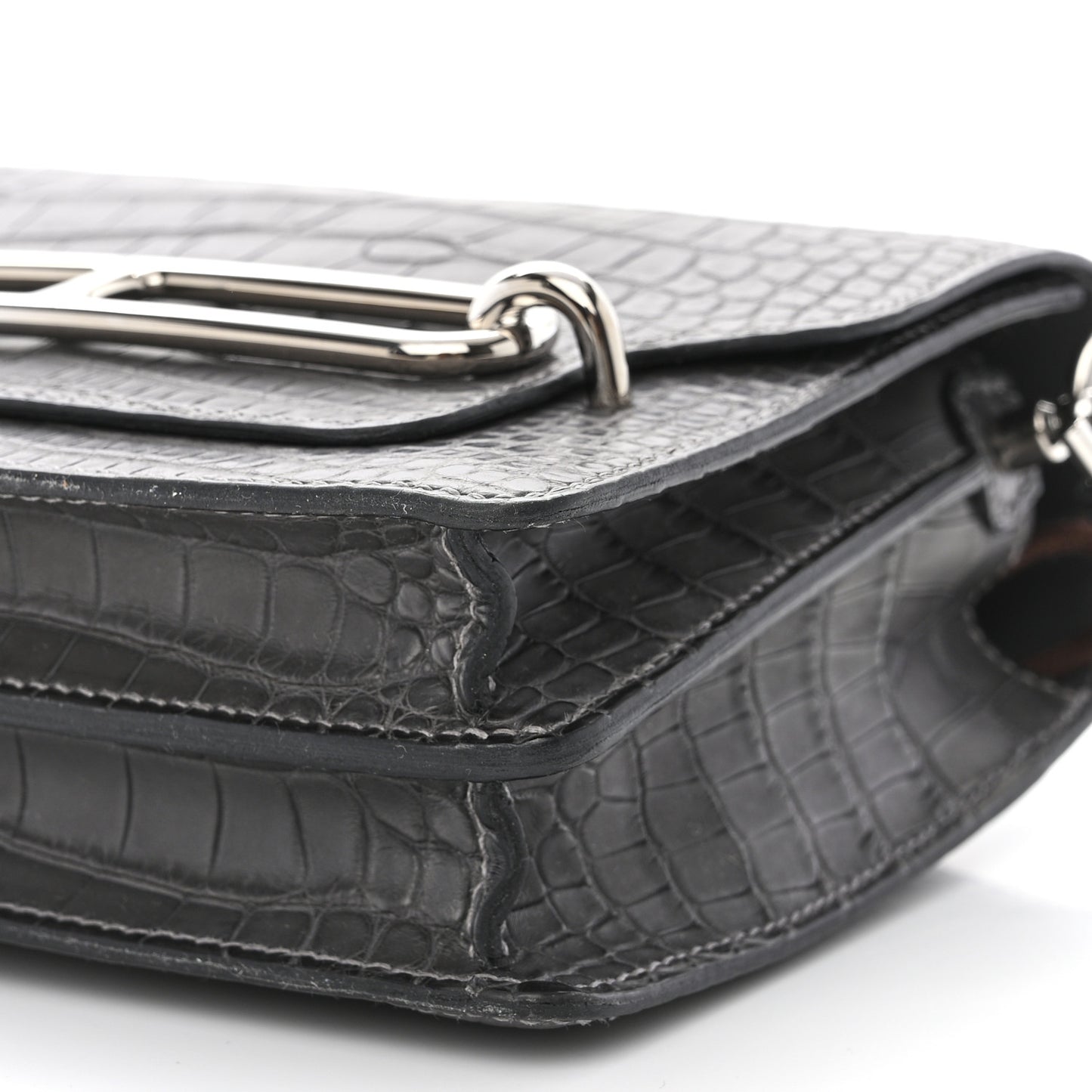 Matte Alligator Mini Sac Roulis Graphite