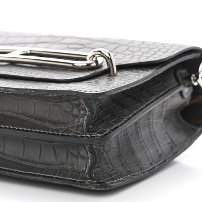 Hermes Matte Alligator Mini Sac Roulis Graphite 10 of 10
