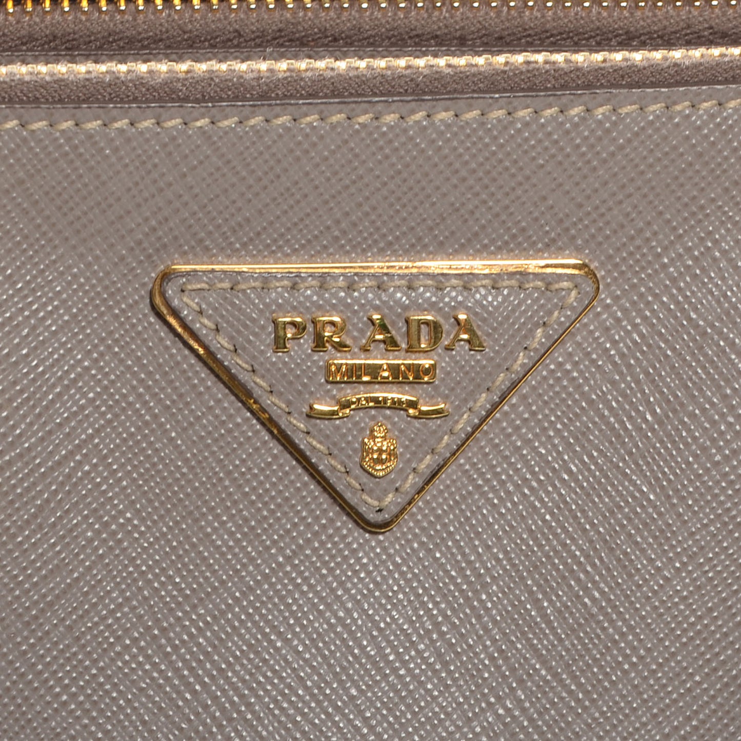 Saffiano Lux Mini Double Zip Tote Argilla