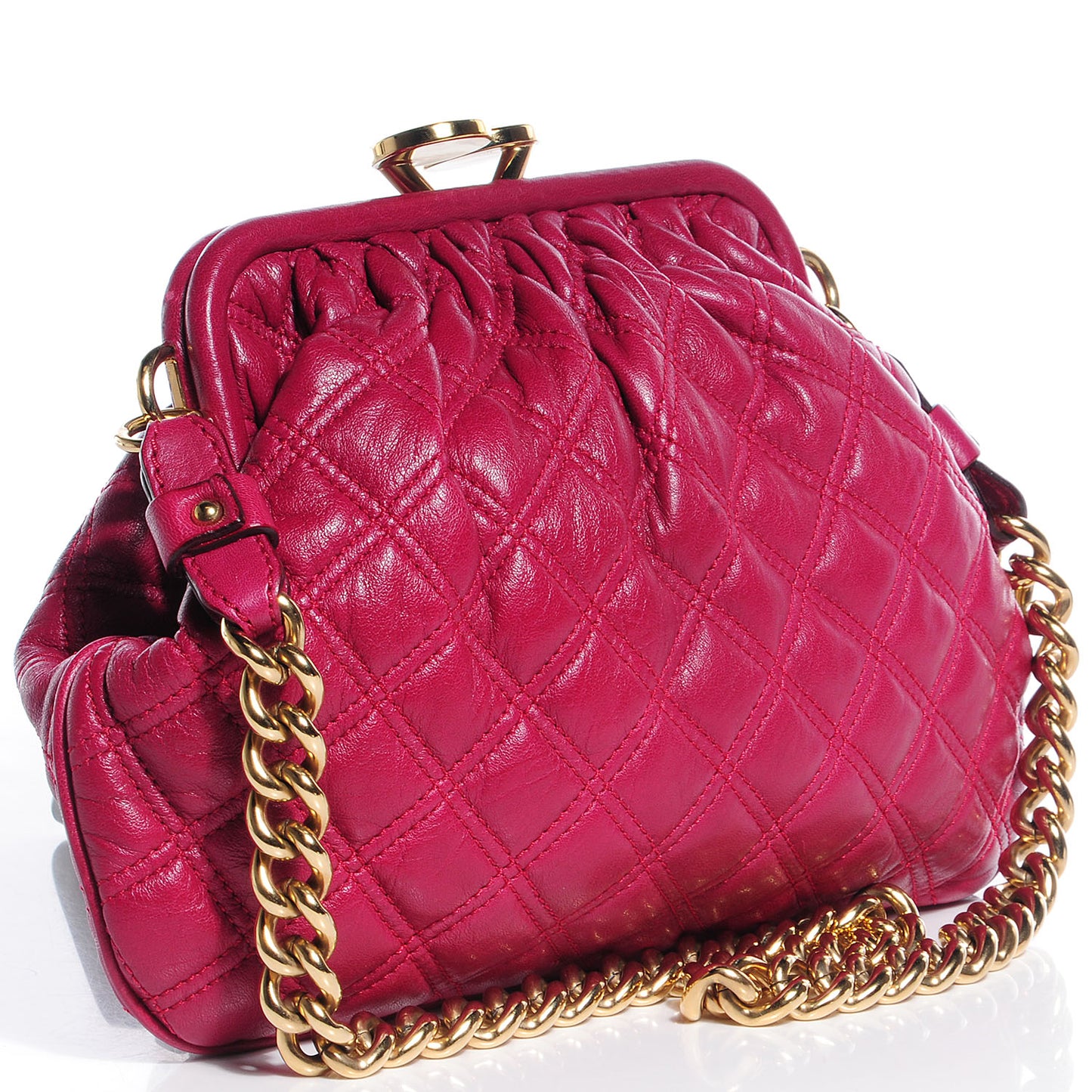 Leather Quilted Little Stam Fuchsia