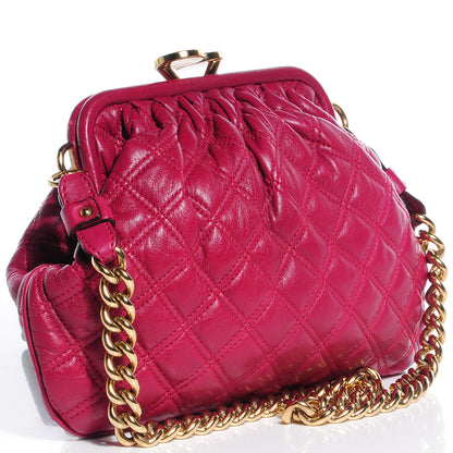 Marc Jacobs Leather Quilted Little Stam Fuchsia 3 of 9