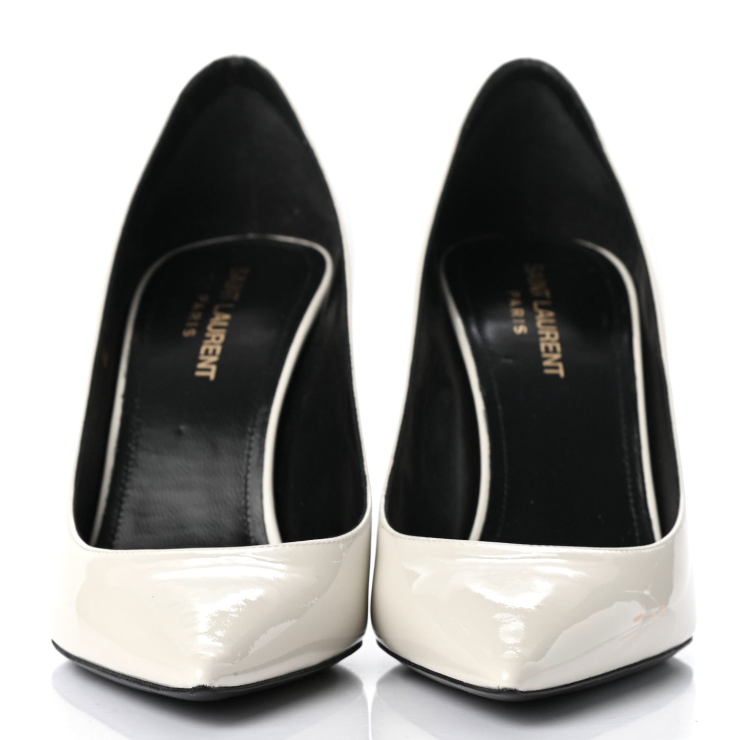 Patent Calfskin Zoe 85 Pumps 38 Chiffon Neutro