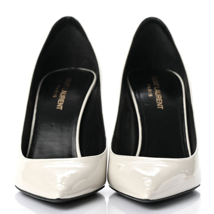 Saint Laurent Patent Calfskin Zoe 85 Pumps 38 Chiffon Neutro 2 of 9