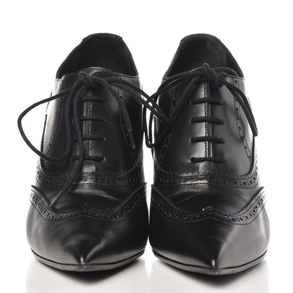 Chanel Calfskin CC Oxford Lace Up Booties 39 Black 2 of 13