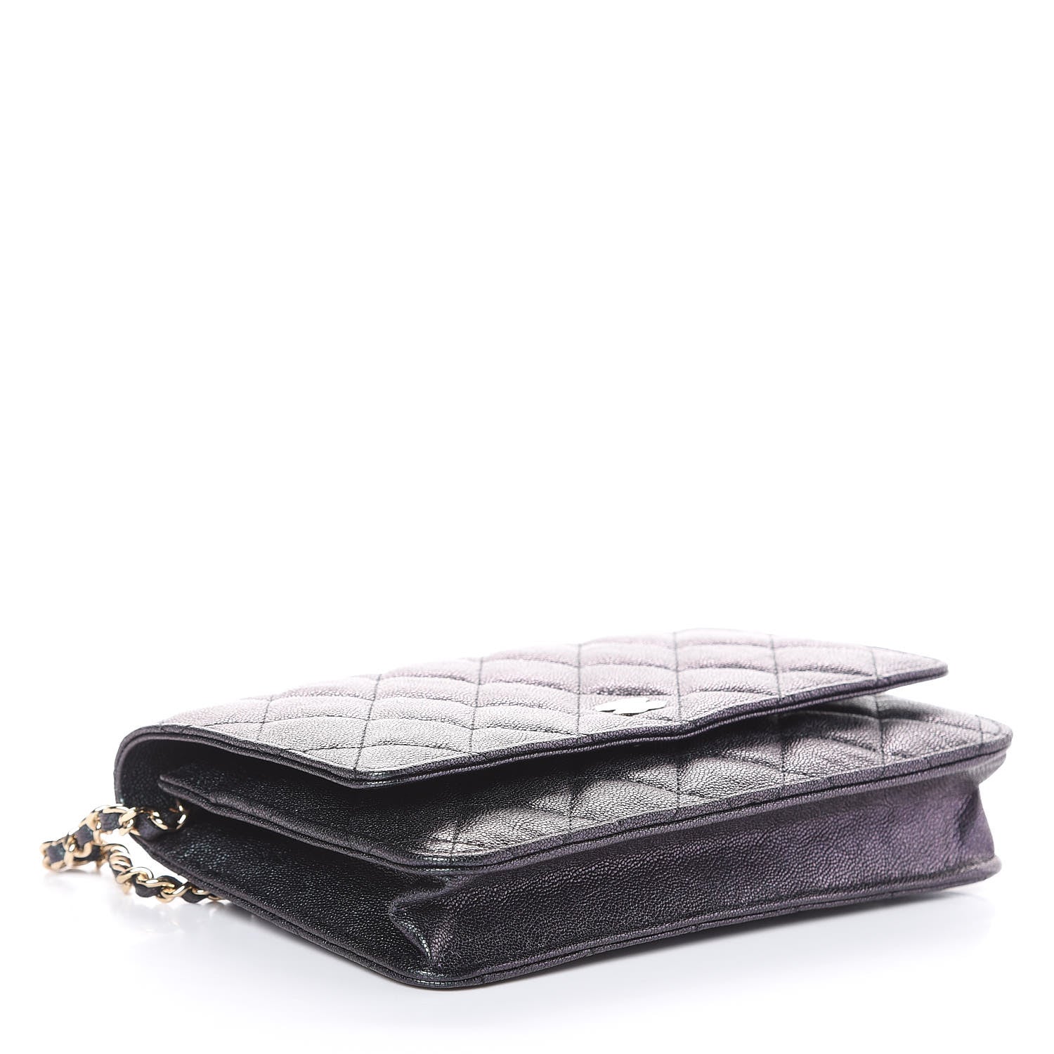 Chanel Iridescent Caviar Quilted Wallet On Chain WOC Black 4 of 11