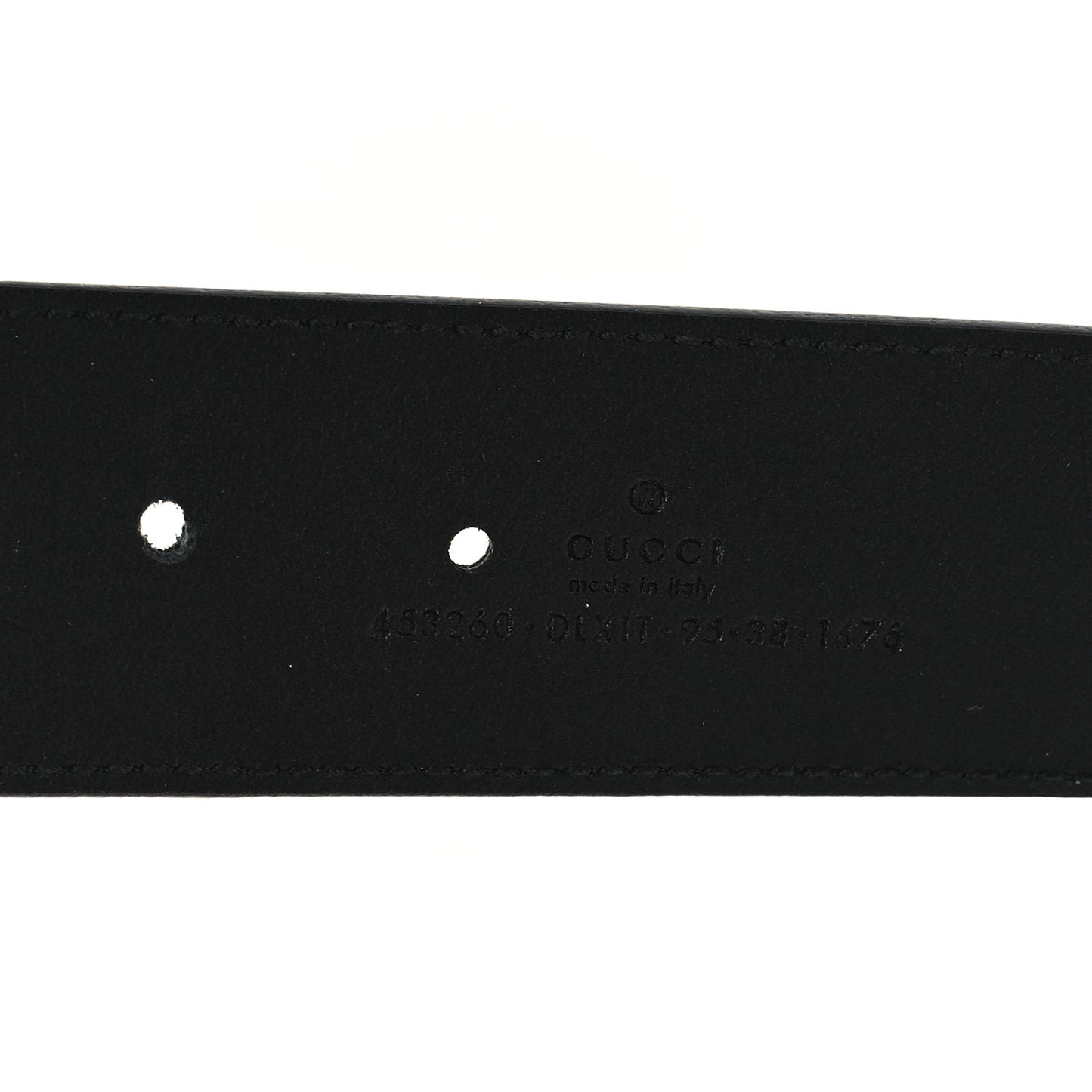 Moon Calfskin Pearl Double G 70mm Belt 95 38 Black Cream