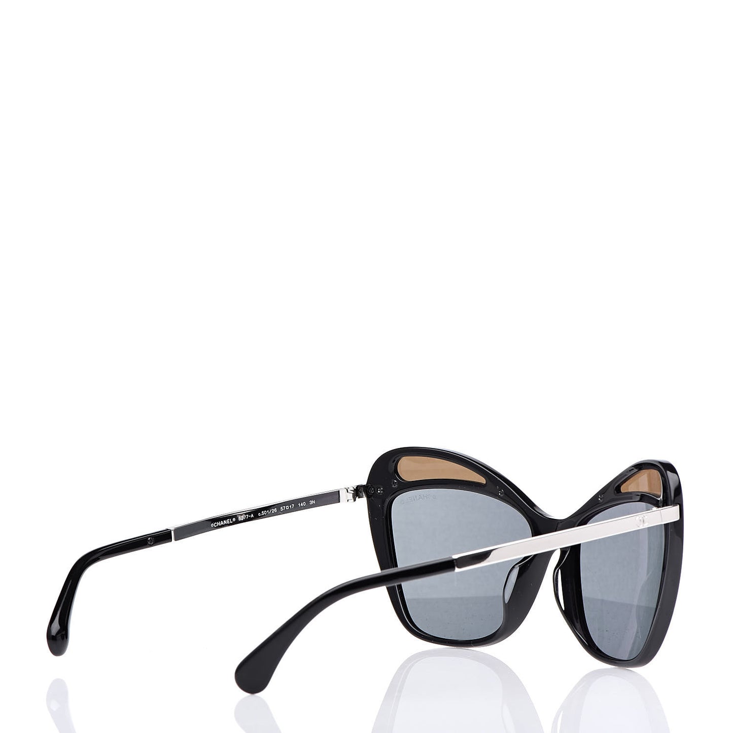 Acetate Butterfly Sunglasses 5377-A Black