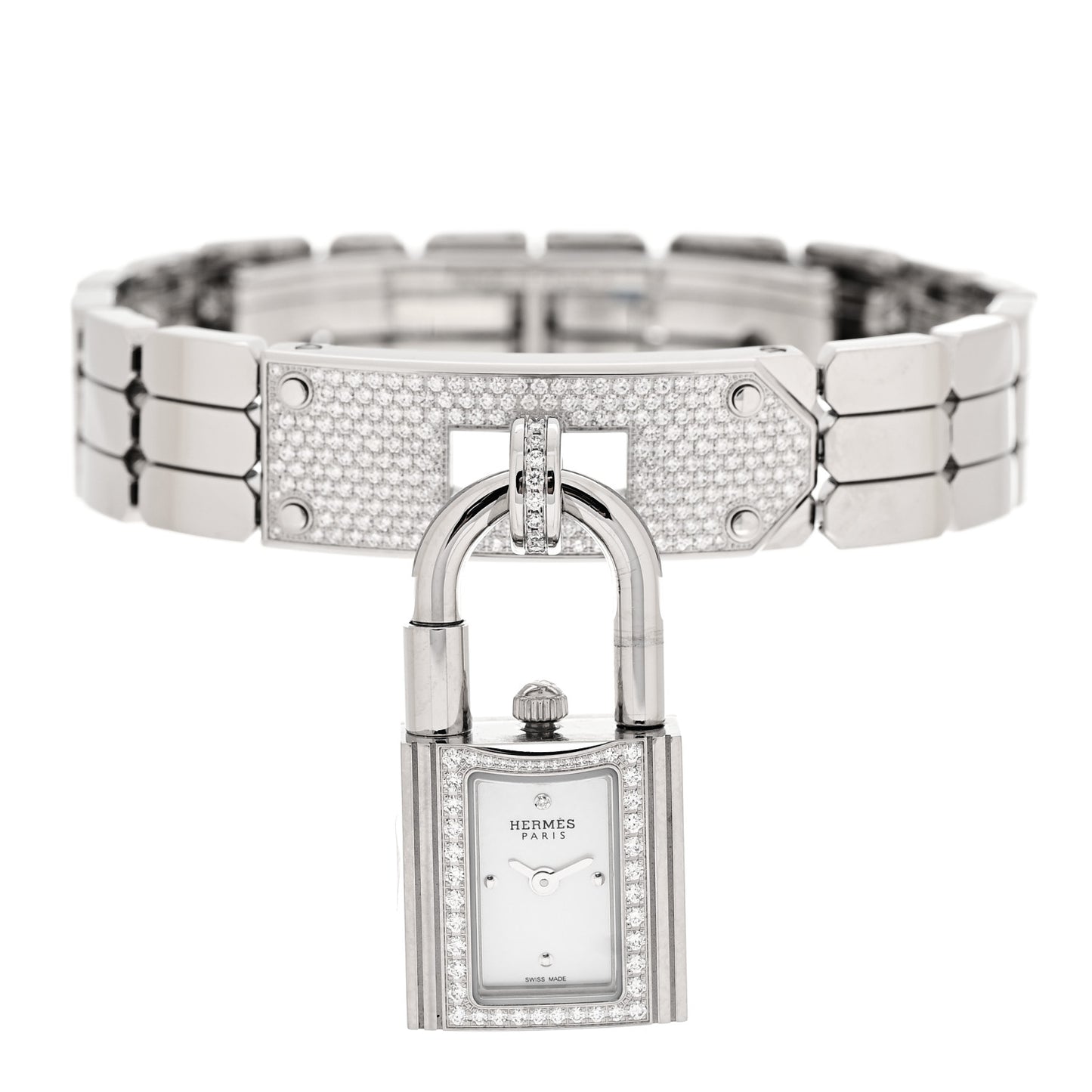 Stainless Steel Diamond Pave 16mm Kelly Quartz Watch