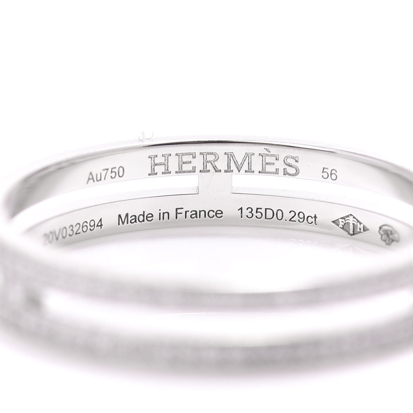 18K White Gold Diamond Ariane Wedding Band Ring 56 7.5