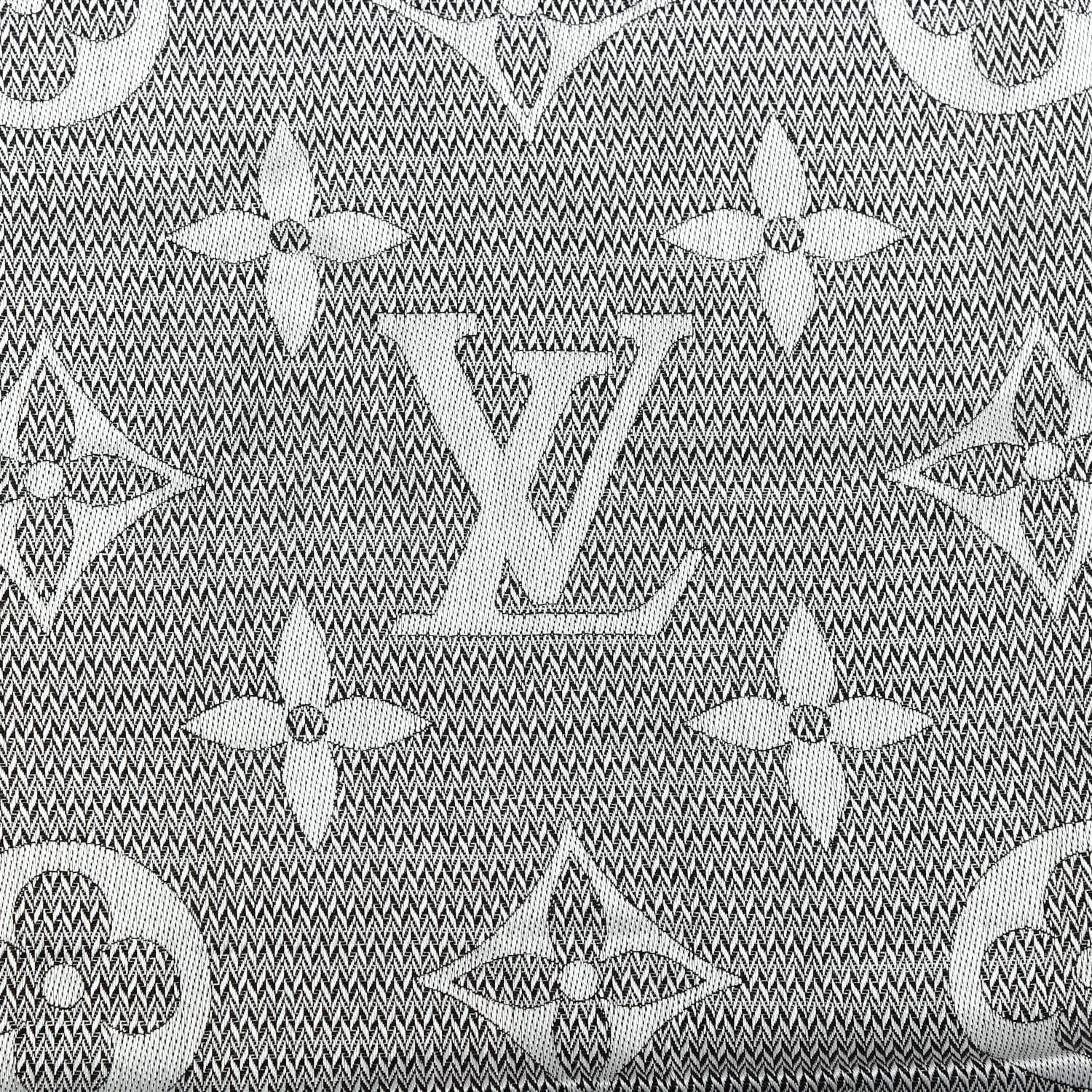 Louis Vuitton Silk Wool Beyond Monogram Shawl Silver 2 of 4