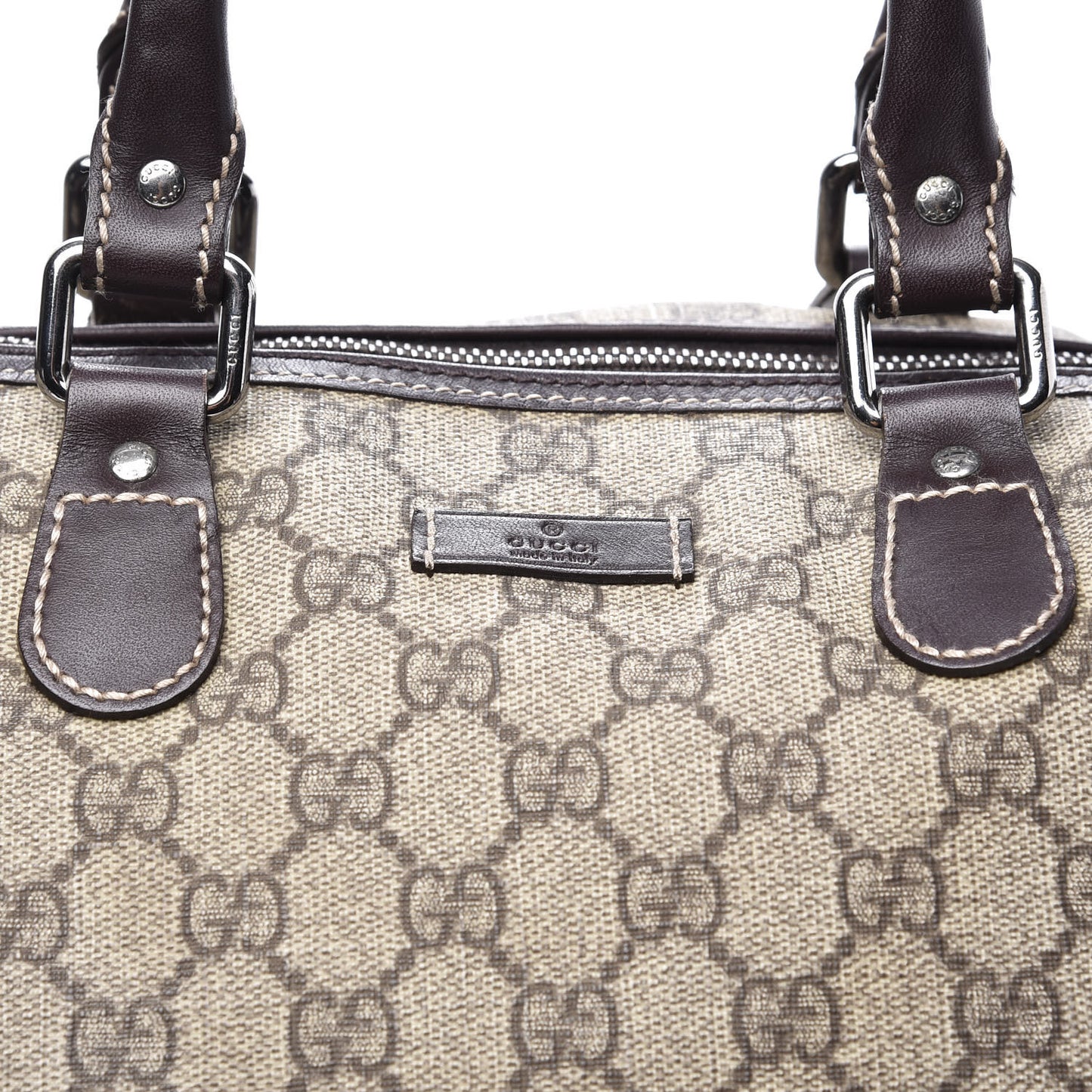 GG Plus Monogram Large Duffle Bag Dark Brown