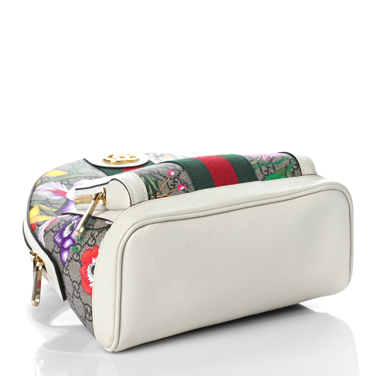 Gucci GG Supreme Monogram Flora Web Small Ophidia Day Backpack White 4 of 9