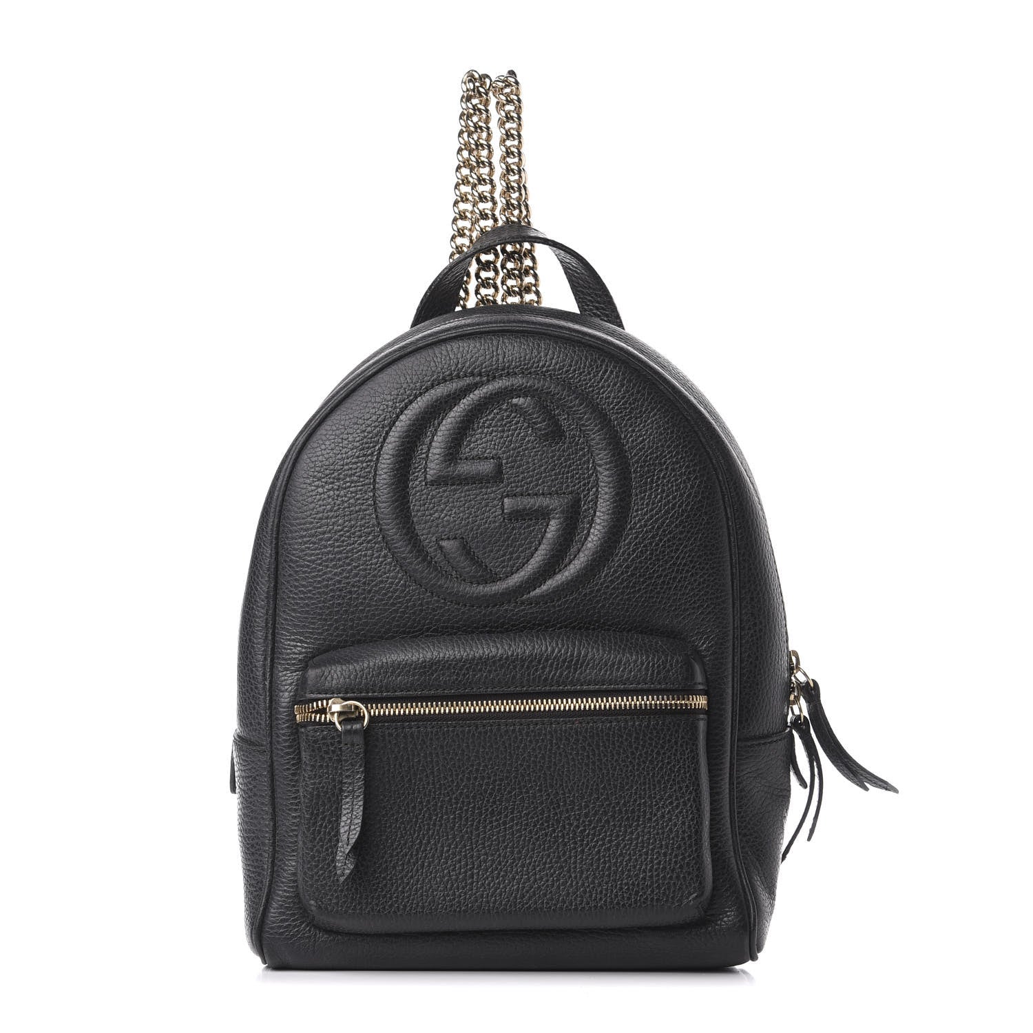 Gucci Pebbled Calfskin Soho Chain Backpack Black 1 of 9