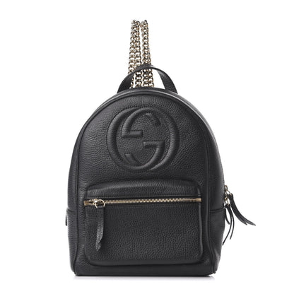 Gucci Pebbled Calfskin Soho Chain Backpack Black 1 of 9