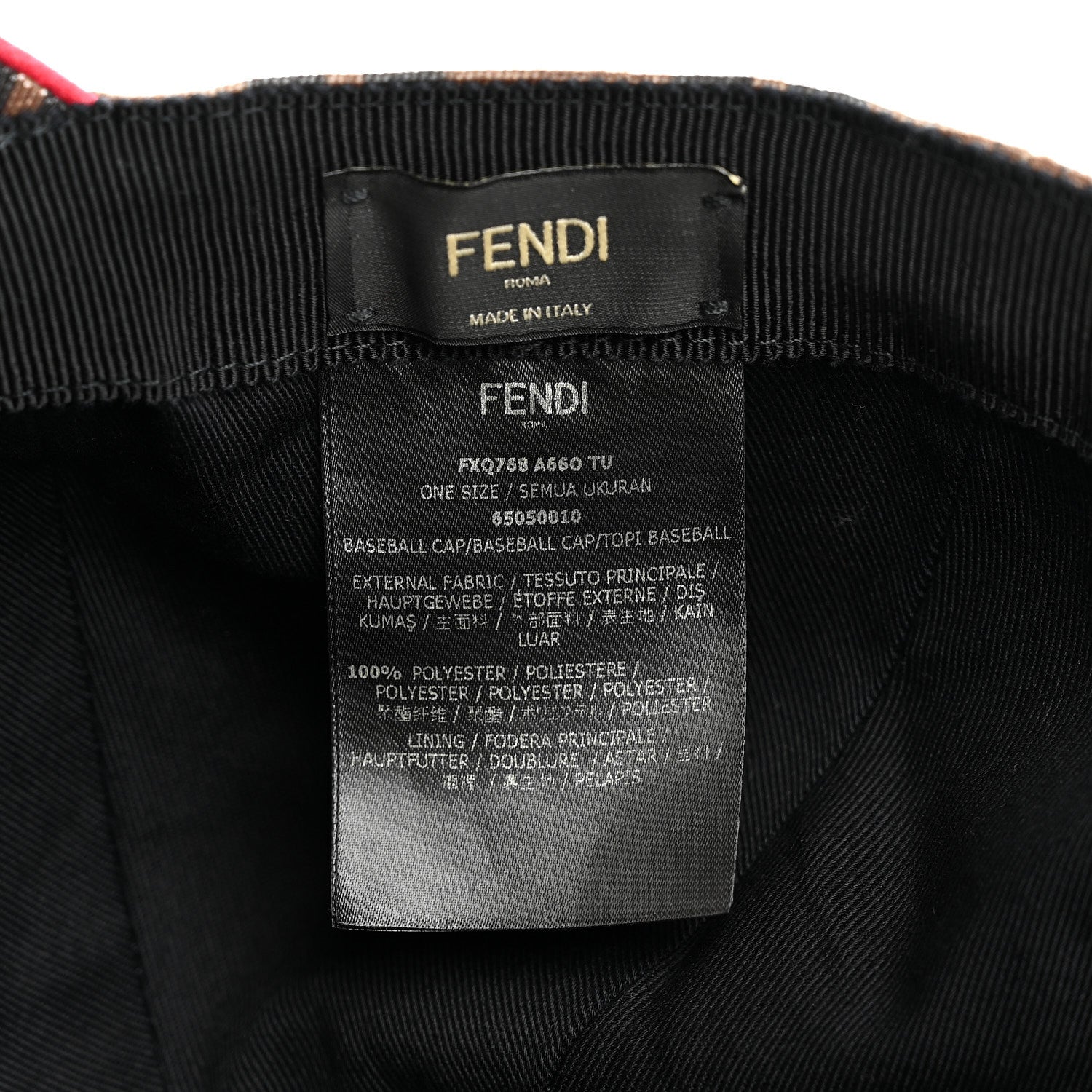 Fendi Canvas FF Reloaded Baseball Hat Tobacco Red 8 of 8