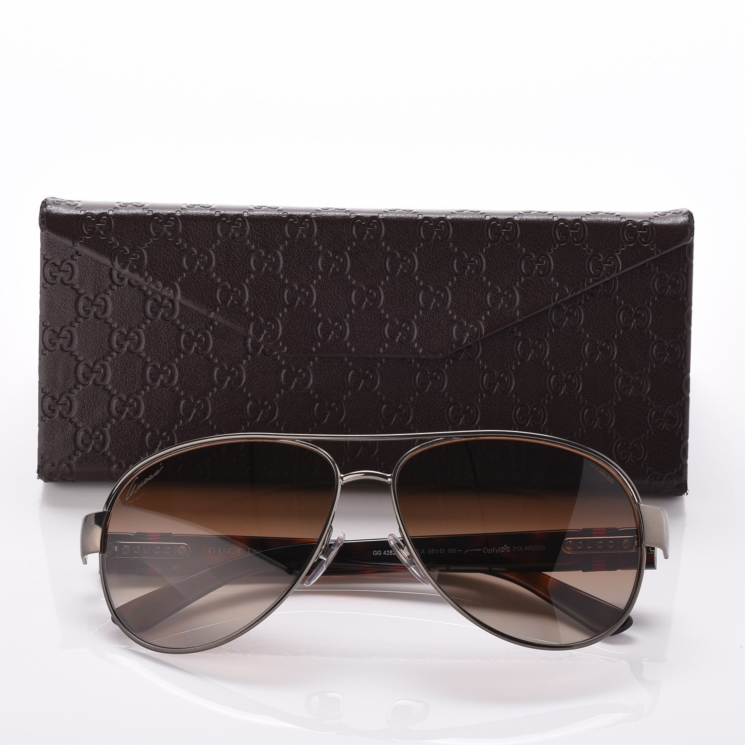 Gucci Web Aviator Sunglasses 4282/S Tortoise 8 of 8
