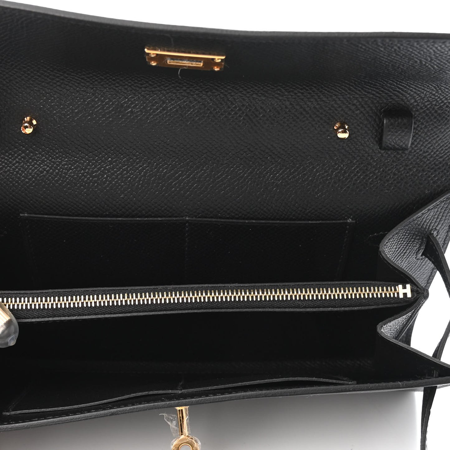 Epsom Shiny Alligator Touch Kelly Wallet To Go Black