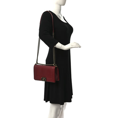 Chanel Glazed Calfskin Medium Boy Flap Red 2 of 14