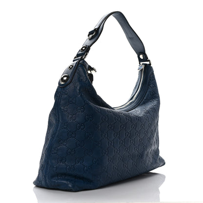 Gucci Guccissima Medium Icon Bit Hobo Blue 2 of 8