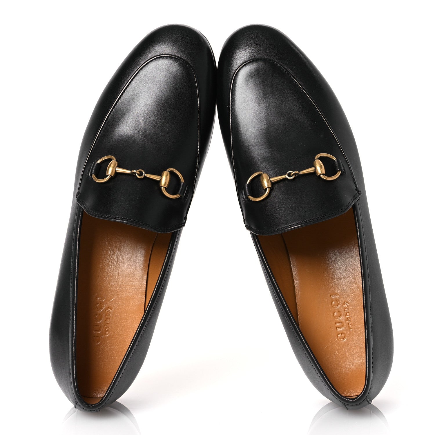 Gucci Calfskin Womens Jordaan Loafers 37.5 Black 2 of 12
