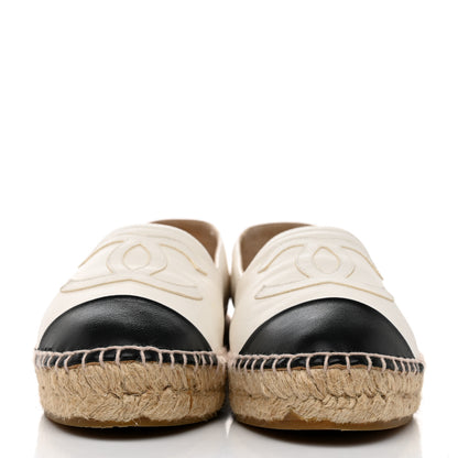 Chanel Lambskin CC Espadrilles 36 White Black 2 of 11