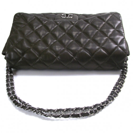 Chanel Lambskin Quilted 3 Flap Bag Dark Khaki 5 of 11