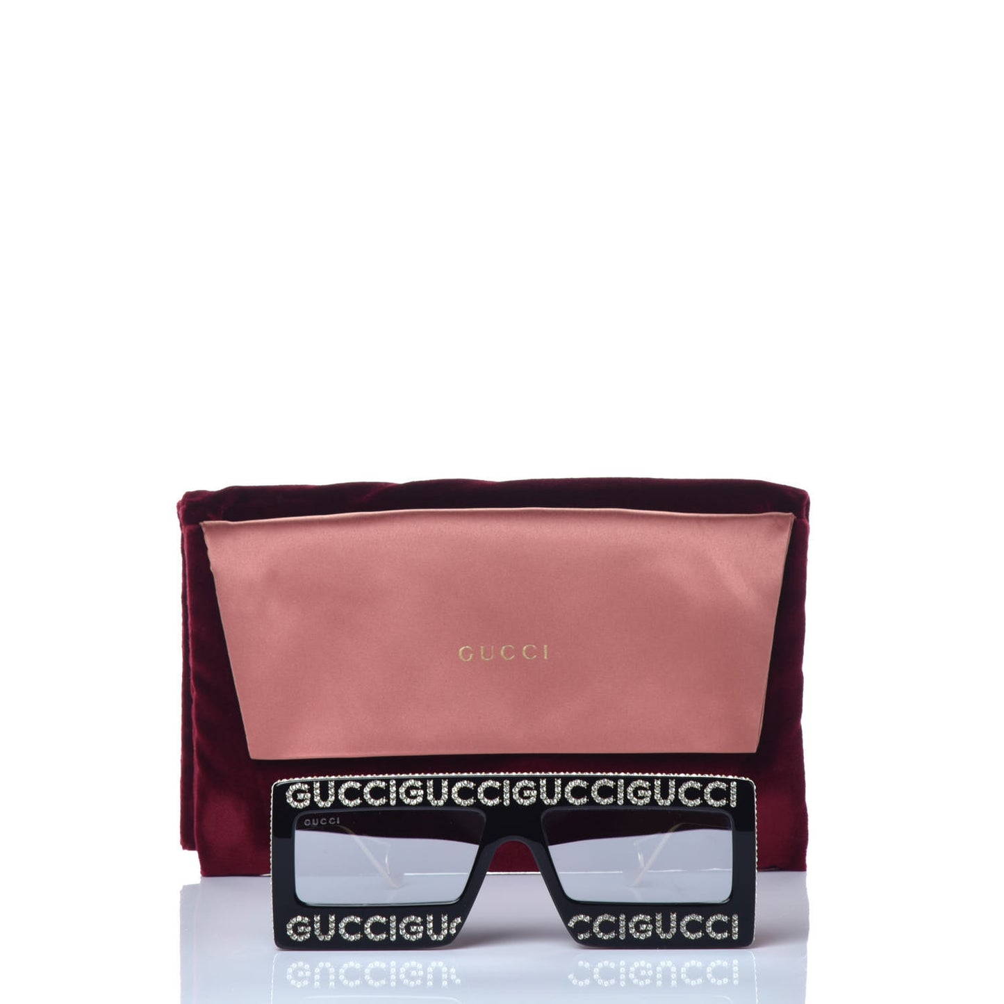Acetate Crystal Mask-Frame Sunglasses GG0431S Black