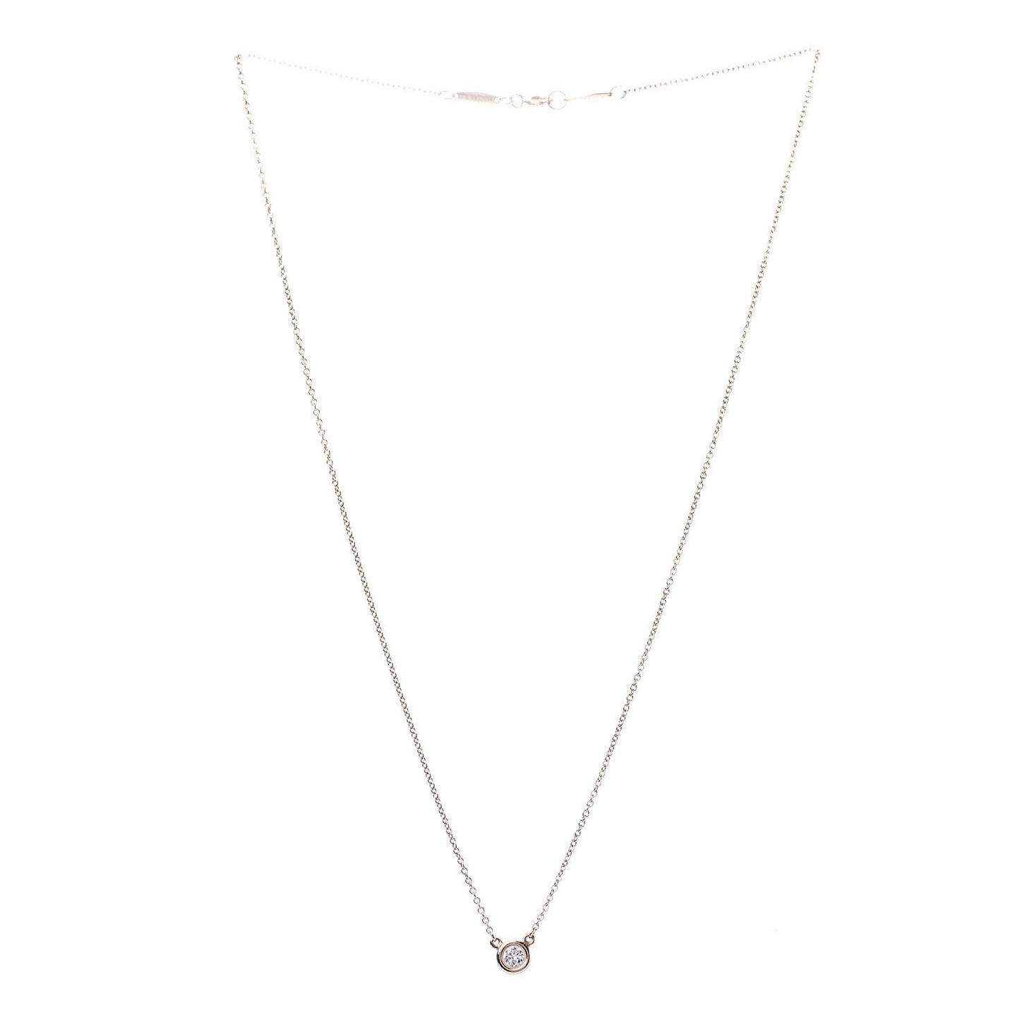 18K Rose Gold Diamond .16ct Elsa Peretti Diamonds by the Yard Pendant Necklace