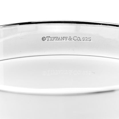 Tiffany Sterling Silver Diamond Narrow Locks Bangle Bracelet 4 of 4