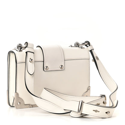Prada Crystal City Calf Saffiano Cahier Shoulder Bag White 3 of 8