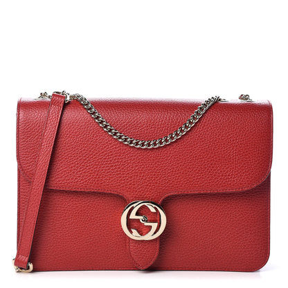 Gucci Dollar Calfskin Interlocking G Shoulder Bag Red 1 of 10