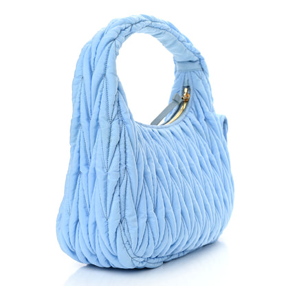 Miu Miu Tessuto Nylon Matelasse Wander Hobo Astrale 3 of 9