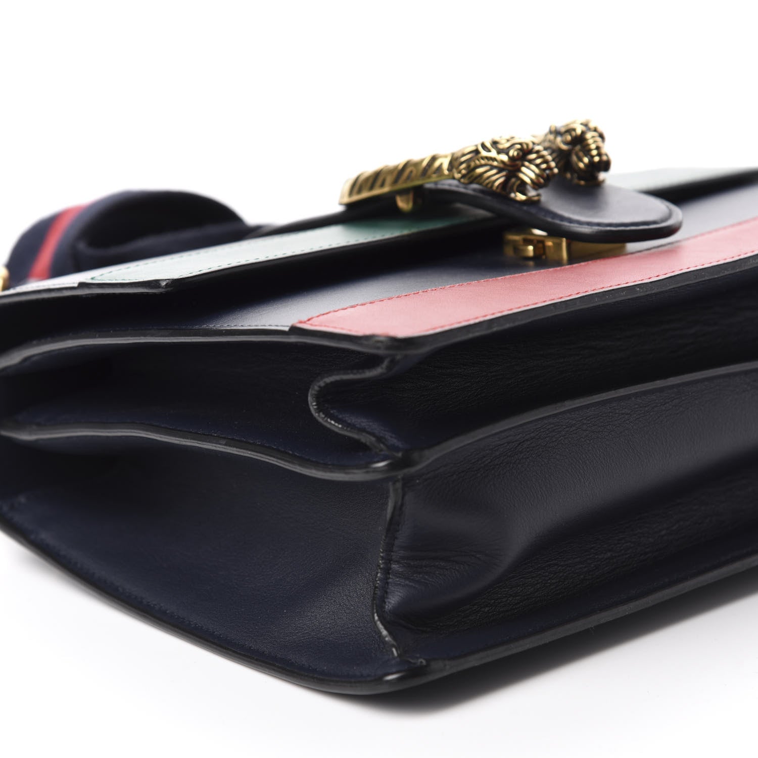 Gucci Moon Calfskin Bamboo Web Medium Dionysus Top Handle Bag Blue Emerald Hibiscus Red 6 of 10
