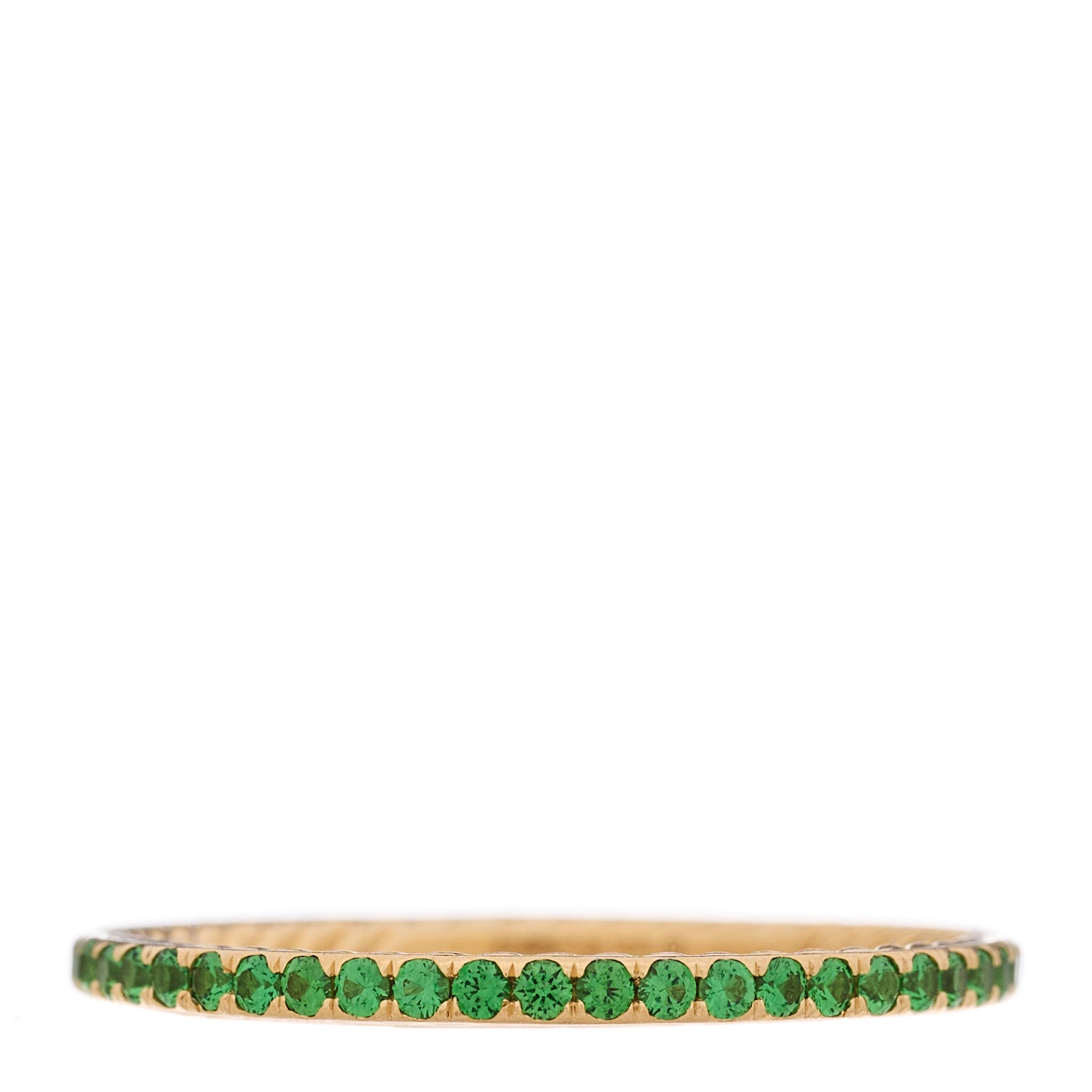 David Yurman 18K Yellow Gold Tsavorite 1.85mm Eden Eternity Band Ring 67 11.75 3 of 4