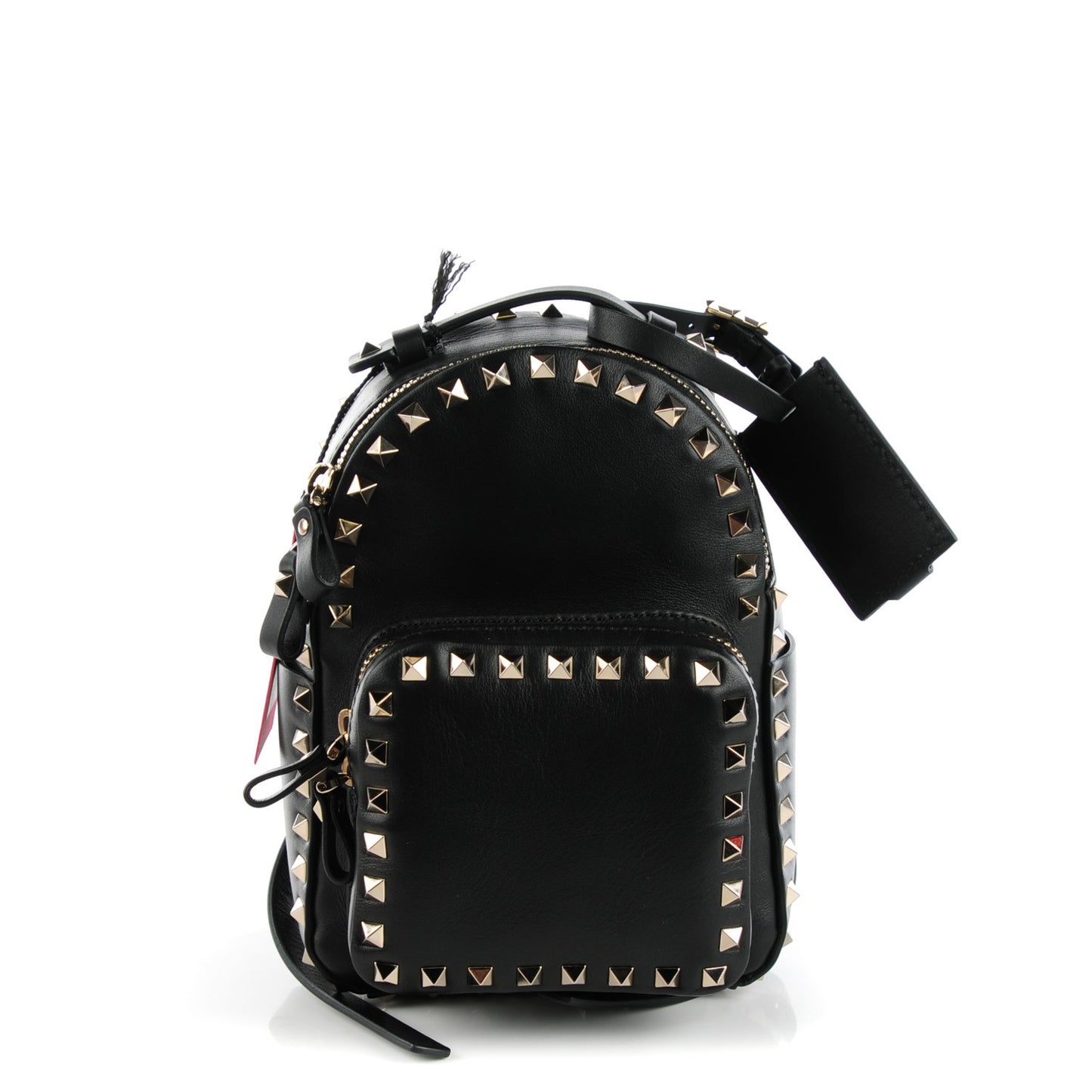 Calfskin Mini Rockstud Backpack Black