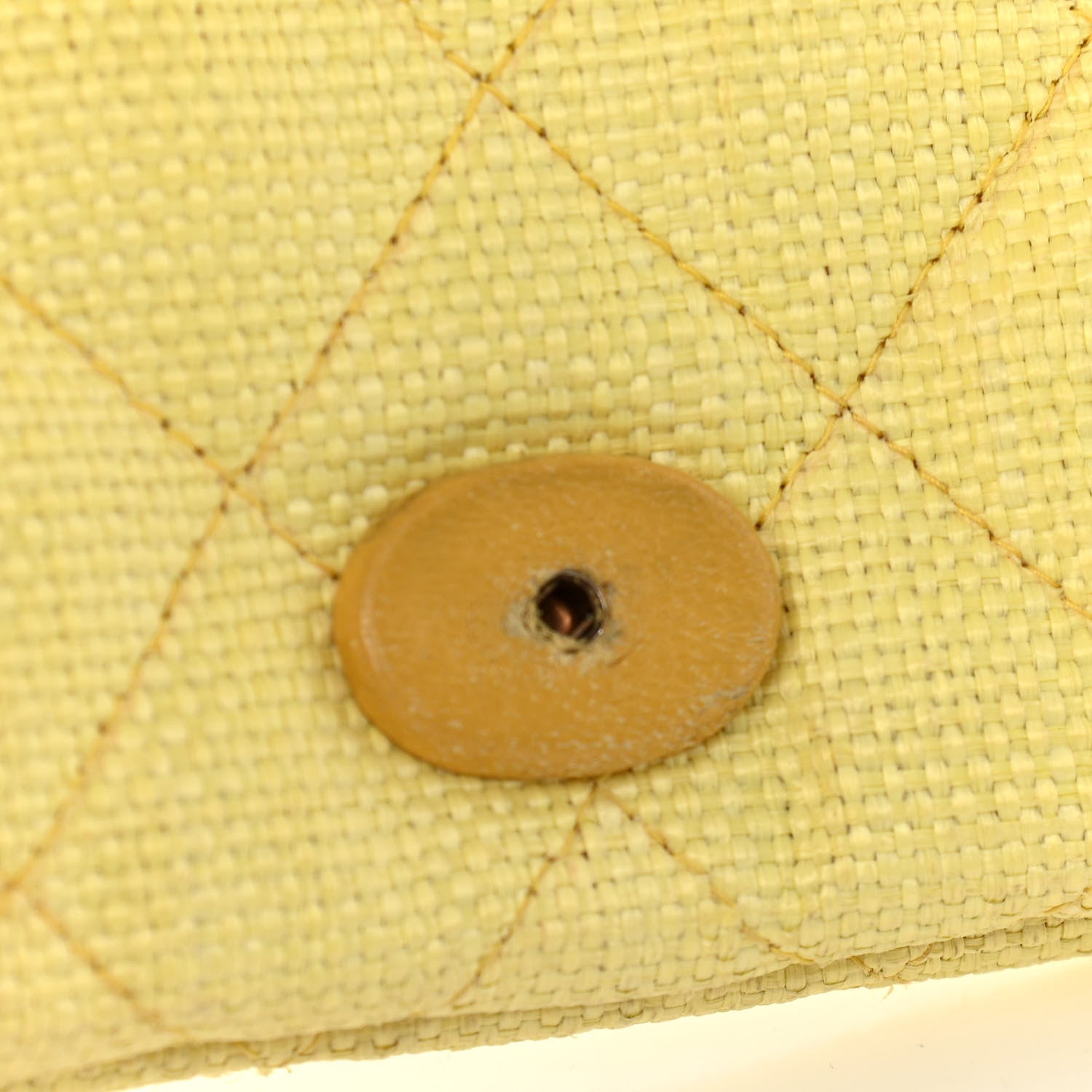 Chanel Straw Woven Quilted Flap Yellow 12 of 21