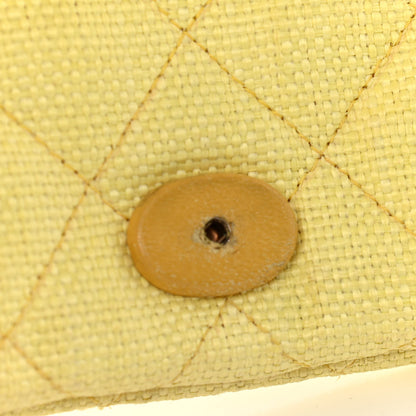 Chanel Straw Woven Quilted Flap Yellow 12 of 21