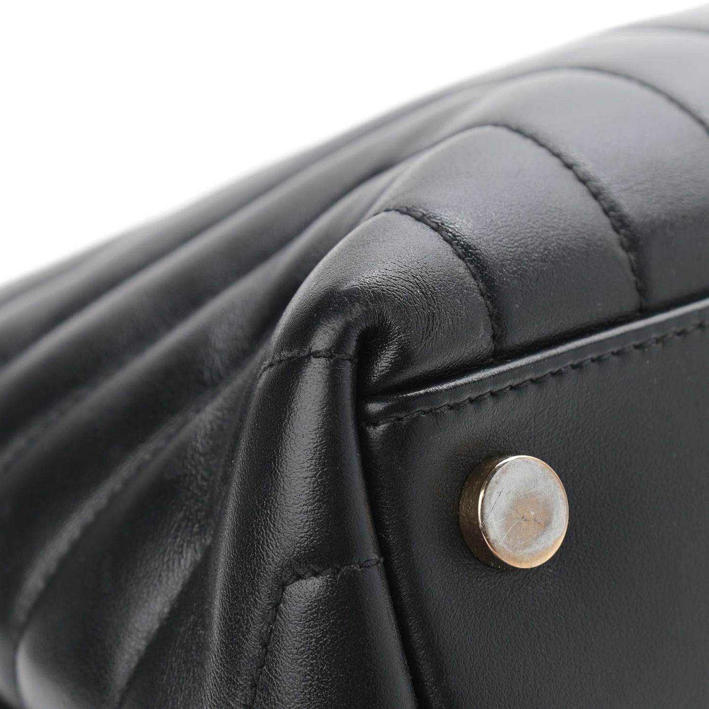Calfskin Y Quilted Monogram Large Loulou Chain Satchel Black