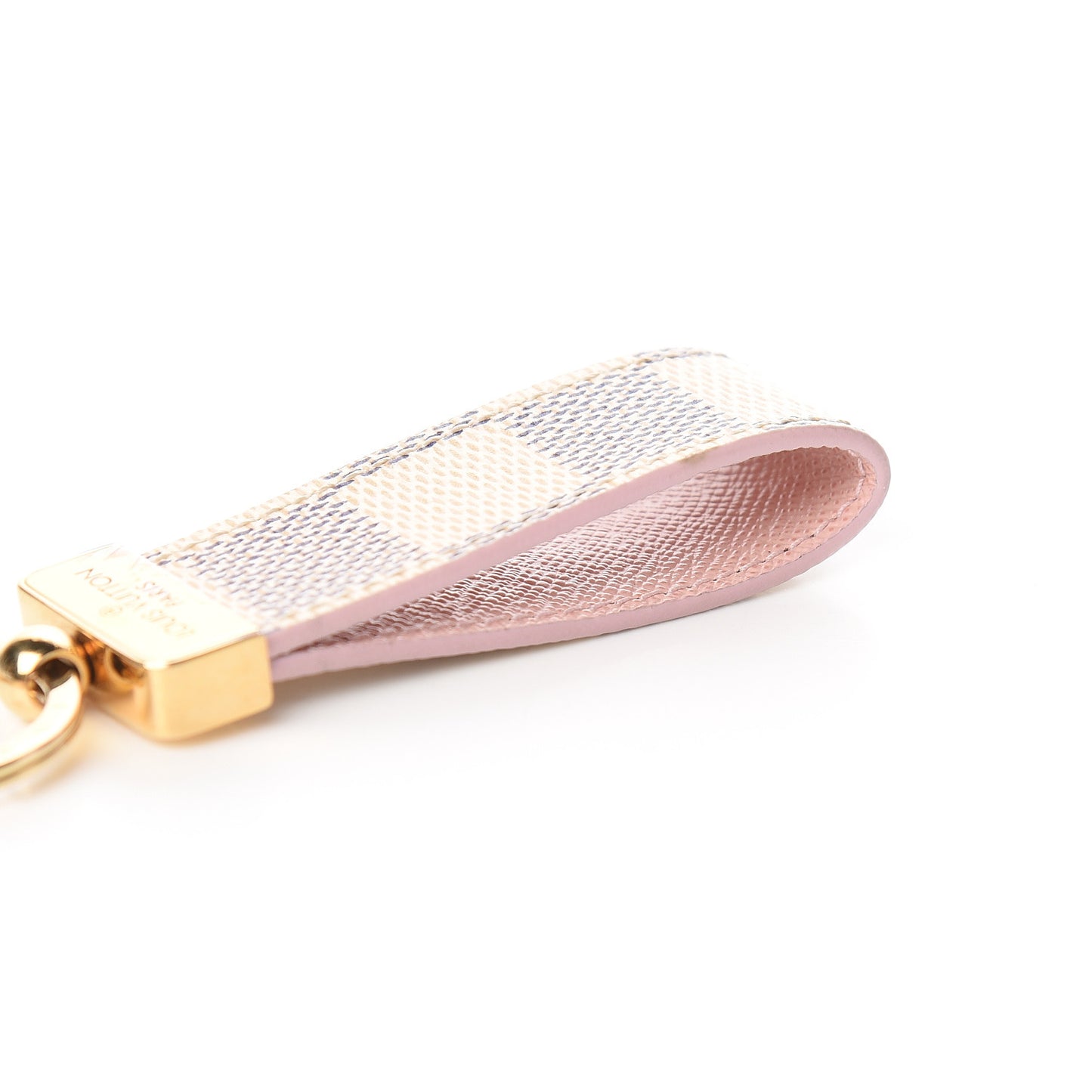 Damier Azur Dragonne Key Holder Rose Ballerine
