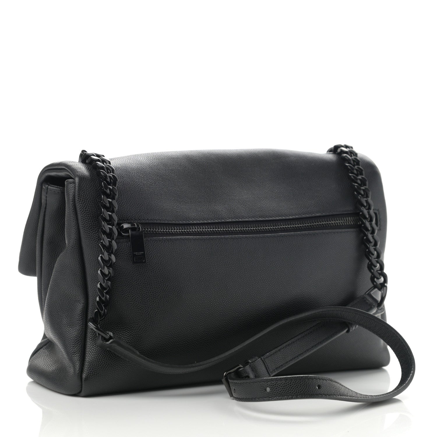 Saint Laurent Grain De Poudre Medium West Hollywood Monogram Fold-Over Black 3 of 9